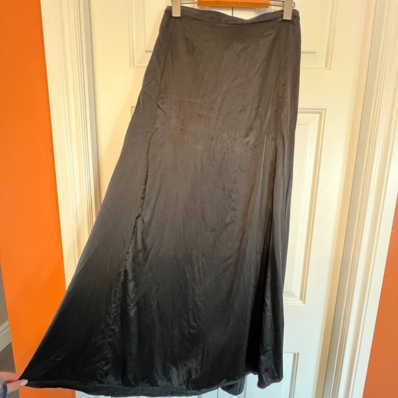 Vintage 100% Silk Black Maxi Skirt - Picture 2 of 5